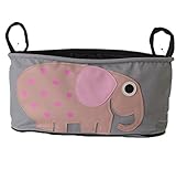 PANCY ベビーカー用バッグ 収納バスケット ミニ バッグ 収納 小物入れ 可愛い 動物 布製 多機能 雑物収納 便利（象）
