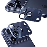 NIMASO カメラフィルム iPhone 17 Pro 用 カメラ保護 レンズカバー 9H硬度 全面保護 黒縁あり 露出オーバー防止 強化ガラス 指紋防止 高透過 防塵 貼り付け簡単 いPhone 17 Pro 専用 カメラ保護フィルム 2枚入り ブルー DCM25J1967