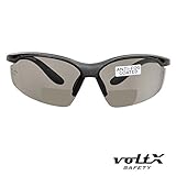 voltX[コンストラクター] 遠近両用（二重焦点）保護めがね 欧州規格CE EN166F適合／サイクリング用スポーツめがね（スモーク／グレー +1.5D） 安全ストラップ付き
