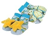 Stephan Baby Go Fish Rattle Socks, Sea Turtle and Yellow Starfish by Stephan Baby [並行輸入品]