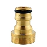 Kicode 耐久性に優れた3/4" 真鍮スレッド 蛇口ホースの水パイプコネクタ チューブをタップスナップアダプター フィッティングガーデンアウトドアスプレー