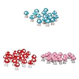 Fityle 盆栽　ガーデン　樹脂　キノコ　60個/40個入り　多色　ミニチュア　ドールハウス　装飾用　 - 60個：青＆赤＆ピンク