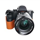 [恵＼イーサン] TP Original Sony A72 A7M2 A7ii A7RII A7R2 専用 ハンドメイド 本革 ボディケース ハーフカメラケース バッグ カバー 手作り 専用対応カメラカバー (オレンジ)
