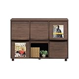 ディスプレイラック 完成品 幅120cm 木製 アルダー 脚付き 国産品 ナチュラル ブラウン 堀田木工所 (ブラウン)