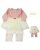 【子供服】 kids zoo (キッズズー) お花・星柄チュールスカート付接結オール 70cm，80cm W64702