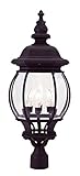 Livex Lighting 7703-04 Outdoor Post with Clear Beveled Glass Shades, Black [並行輸入品]