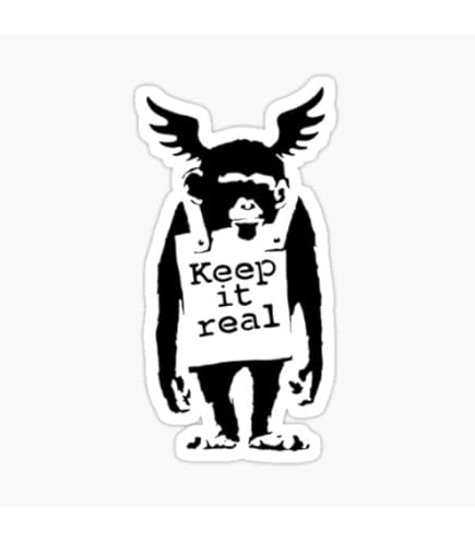 Amazon.co.jp: バンクシー チンパンジー KEEP IT REAL 二色 STICKER