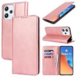 Xiaomi Redmi 12 5G ケース シャオミ redmi 12 5g 手帳型 Redmi 12 5G XIG03 au カバー redmi 12 5g 手帳ケース redmi 12 5g xig03 case zouzt 合成皮革 財布型 カード収納 ベルトなし 内蔵マグネット 横置きスタンド機能 二つ折り 手作り 大人っぽい 落ち着くデザイン - ピンク
