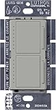 Lutron MA-L3L3-GR Maestro 300 Watt (top)/300 Watt (bottom) Single Pole Dual Dimmer, Gray [並行輸入品]
