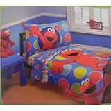 Sesame Street Elmo 4 Piece Toddler Bedding Set by The Betesh Grup [並行輸入品]