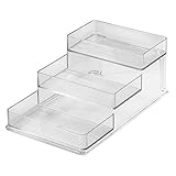 interDesign 食品 調味料 収納 ラック パントリー キャビネット Linus 3段式 クリア 62030EJ