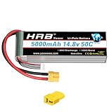 HRB 14.8V 4S 5000mAh 50C XT60リチウムポリマー電池（Tプラグ）