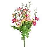 Yammy 1束　cineraria造花 ホーム/オフィス飾り インテリア 花 雑貨 おしゃれ かわいい (ローズレッドとピンク)