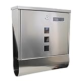 iimono117　壁掛け ステンレス 郵便ポスト 2210 / メールボックス 郵便受け 新聞受け 鍵付き