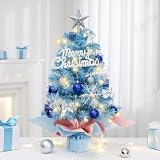 クリスマスツリー 卓上 ブルー ミニクリスマスツリー 卓上クリスマスツリー ミニツリー クリスマス装飾 ミニ 卓上ツリー (45CM)