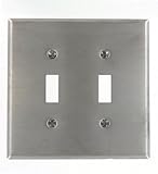 Leviton ssj2 – 40 2-gang、2-toggleスイッチ、壁材、Midwayサイズ、ステンレススチール