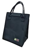 clocorキュートInsulated Lunchバッグボックストートバッグクーラーバッグ再利用可能なハンドルとマジックテープ開閉女性用レディース女の子子供キッズ学生(ブラックフラワー) ブラック
