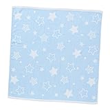西松屋 正方形 無撚糸バスタオル（リンゴ・気球・星） ブルー