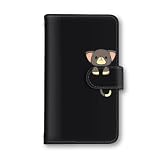 スマ通 arrows NX F-01K 対応 ケース 手帳型 けーたい カバー カード入れ 本革 アニマル ねこ 猫 ネコ キティ スタンド式 ストラップホール マグネット docomo F-01K (Q4.ブラック×ねこ) color_design_002-4