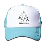 子供 メッシュキャップ 通気性 大人気 旅行 メッシュハット 牛 豚 鶏 友 食べ物 紫外線防止 帽子 カジュアル ストーリート系ライトブルー プリント付き 無地