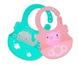 (アレックスユール) 防水 シリコンビブ ベビー用お食事エプロン ポケット付き 女の子 男の子 2枚セット かわいい おしゃれ (6ヵ月~3歳) プリンセス風 紳士スタイル 動物柄