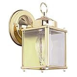 Sunset Lighting F6840-10 Outdoor Wall Sconce with Clear Beveled Glass, Polished Brass Finish [並行輸入品]