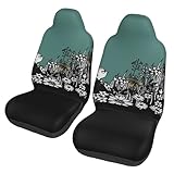 カーシートカバー ２枚セット ムーミン 前席用 軽 防汚 気性 洗える 普通車 適用 フロント 軽自動車 シートカバー 背面フルカバー 運転席 助手席 車用 シート 取付簡単 伸縮生地 汎用 おしゃれ かわいい