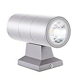powstroアウトドアUp Down円柱防水10 W LED壁取り付け用燭台器具デュアルヘッドランプ MU1820502