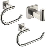 XVLルームアクセサリーセット、トイレロール紙ホルダー、タオルリング、ローブフックステンレススチール、つや消しニッケルgt1101