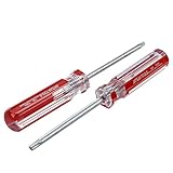 SODIAL(R)2ｘ赤クリア　すべり止めハンドル　4mmマグネットチップ T25安全トルクススクリュードライバ