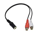 KAUMO RCA(赤白メス) 3.5mmステレオミニ(メス) 変換ケーブル 金めっき端子 20cm