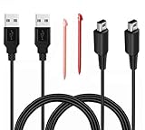 2パック 3.9フィート USB充電ケーブル Nintendo 3DS/ 2DS用 再生と充電 充電コード Nintendo 3DS XL/ 3DS/ New 2DS XL/ 2DS/ DSi/DSi XL用 スタイラスペン2本付き