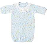 【ベビー服】【子供服】【ロンパース】☆天竺ジャガードロンパース☆　【家　アニマルサックス)】