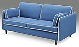 北欧風 幅150cm 3人掛けソファ (ブルー)