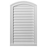 Ekena Millwork GVEY18X30D 18-Inch W x 30-Inch H x 1 1/2-Inch P Eyebrow Gable Vent Louver, Decorative