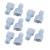 uxcell 絶縁圧着端子　ナイロン製　ライトブルー　16-14AMGワイヤ　 10個入り
