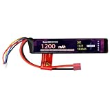 電動ガン用 リポバッテリー 11.1V Lipo 1200mAh 3S 20C リポバッテリー エアガン用 Deans プラグ付き-2096