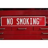 NO SMOKING メッセージ サイン 禁煙 看板 エンボス プレート 警告