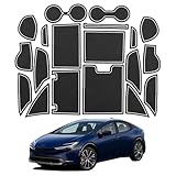 プリウス 60系 専用 ドアポケットマット トヨタ 専用 新型プリウス 60系 (2023年1月～) ポケットマット ラテックス 騒音防止 滑り止め 洗える アクセサリー 内装パーツ 簡単取付 19枚セット (ホワイト)