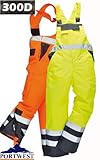 Men's Workwear 100% Polyester Waterproof Contrast Bib N Brace Ulined Dungarees Ideal for Work Fish B