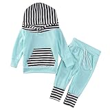 ベビー服 可愛いスーツ　長袖カバーオール　スーツ（帽子付け上着＋パンツ）子供服　赤ちゃん服　幼児　女の子　キッズ服　ロンパース カバーオール　出産祝い　ストライプ柄　色スプライス (ブルー, 90)