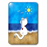 Charlyn Woodruff – CW Designs Holidays – 夏 – キュートSiamese Kitty Cat夏ビーチTime Fun – 照明スイッチカバー – シングルトグル