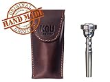 Trumpet Mouthpiece Pouch KGUBrass Vintage Brown Leather Handmade. with Secure Magnetic Snap Closure!