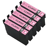 エプソン用 IC50 ICLM50互換インクカートリッジ ライトマゼンタ 大容量 5本セット IC6CL50対応機種：EP-301 EP-302 EP-4004 EP-702A EP-703A EP-704A EP-705A EP-774A EP-801A EP-802A EP-803A EP-803AW EP-804A EP-804AR など
