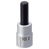 プロクソン(PROXXON) ヘックスビットソケット 3/8" ショート(50mm) 8mm No.83580