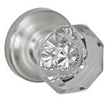 Fusion Hardware V-16-A5-0-BRN Full Set Victorian Clear Privacy Knob with Ketme Rose Adjustable Backs