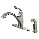 Yosemite Home Decor YPH5A258-BN Single Handle Kitchen Faucet with Side Sprayer, Small, Brushed Nicke