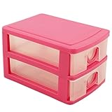 OUYOU 収納ボックス 小物収納 エルピス 引き出し 卓上化粧ボックス コスメボックス　 2段 幅9×奥行12.5×高さ7.5cm