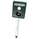 COM-SHOT 【 害獣 撃退 器 】 音波 振動 & 光 で 侵入 防止 ネズミ 猫 犬 キツネ 鳥 もぐら 庭 ガーデニング 無害 【 防滴 ソーラー 搭載 】 MI-ANIGADIAN