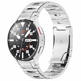 [NeXStrix] チタンバンド for Galaxy Watch 7/6/5/4/FE 44mm 40mm 隙間なし ワンタッチボタン チタンベルト 軽量 ビジネス Galaxy Watch 6 Classic 47mm 43mm/5 Pro 45mm/4 Cl 2assic/Active 1 2 150-220mmの手首対応 調整工具付き